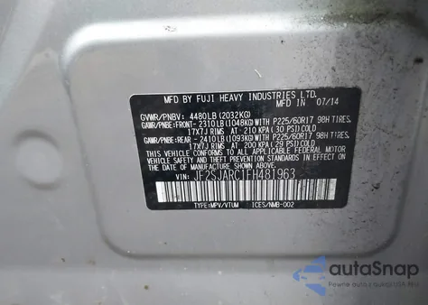 2015 Subaru Forester 2.5I Limited z USA, uszkodzony, nr VIN JF2SJARC1FH481963